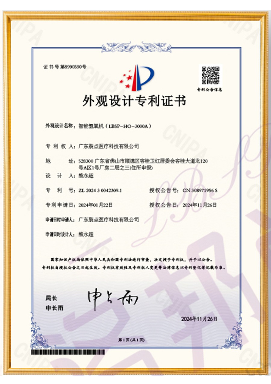 智能氢氧机（LBSP-HO-3000A）（专利号：ZL202430042309.1）